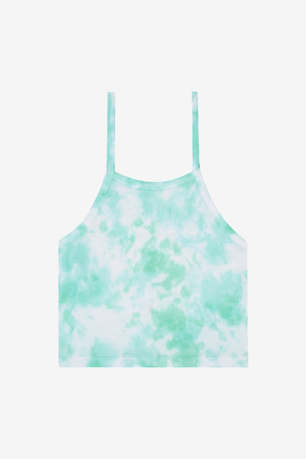Los Angeles Apparel Tie Dye Baby Rib Halter Top