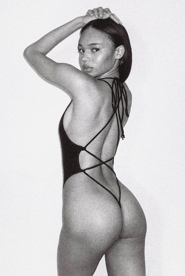 Los Angeles Apparel Tokiko Lace Up One Piece