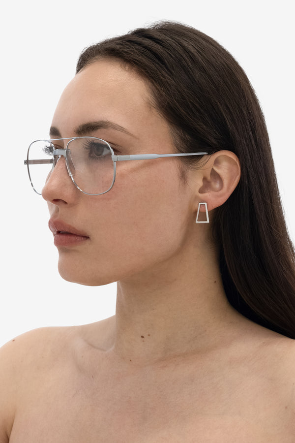 Los Angeles Apparel Trapezoid Stud Earrings
