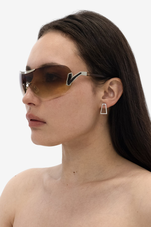 Los Angeles Apparel Trapezoid Stud Earrings