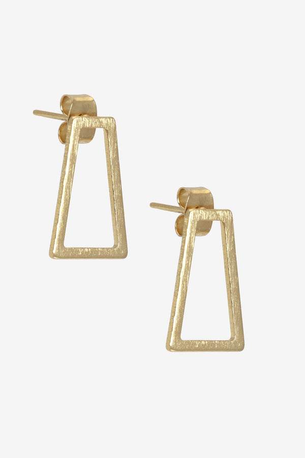 los angeles apparel Trapezoid Stud Earrings