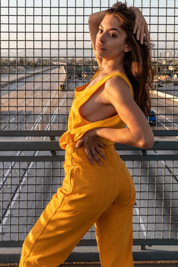 Los Angeles Apparel Twill Work Pants Gold