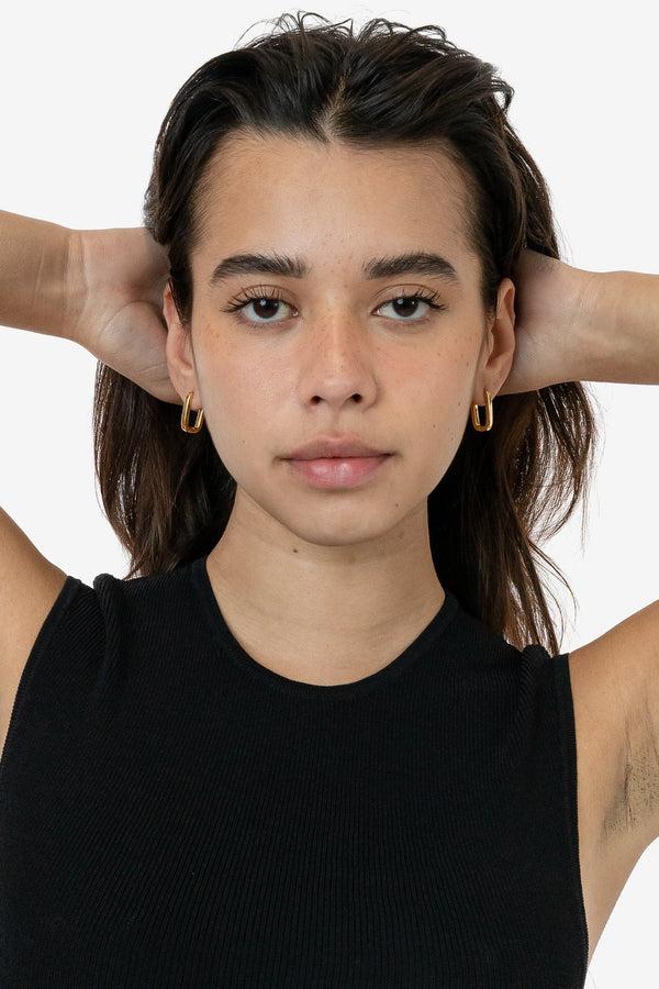 Los Angeles Apparel U-Shape Huggie Hoop Earrings
