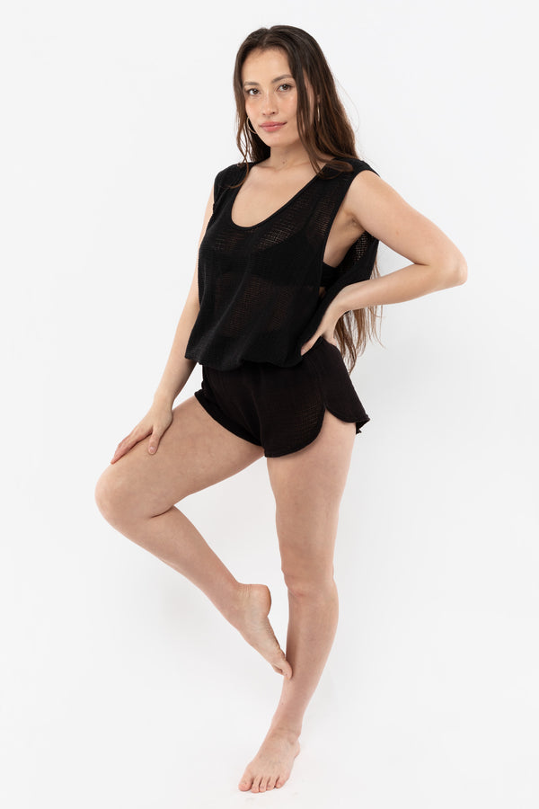 Los Angeles Apparel Unisex Cotton Fishnet Tank Top