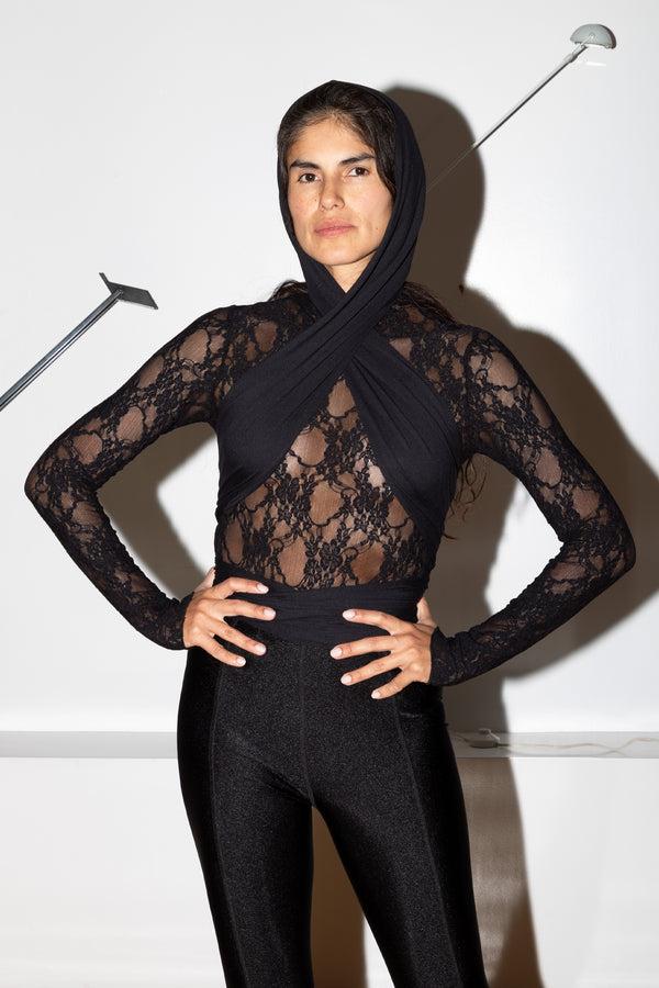 los angeles apparel UPF40 Hooded Scarf