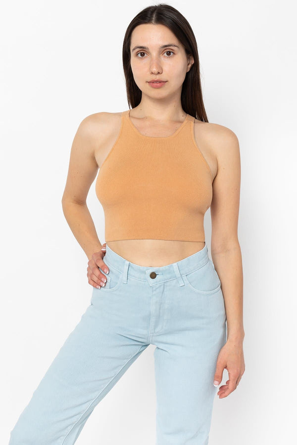Los Angeles Apparel V Strap Knit Top
