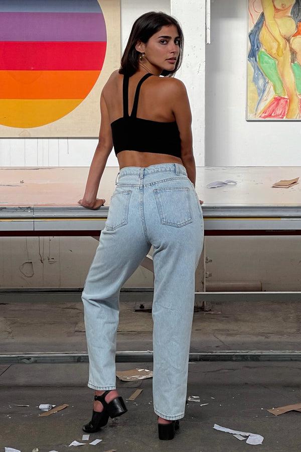 Los Angeles Apparel V Strap Knit Top