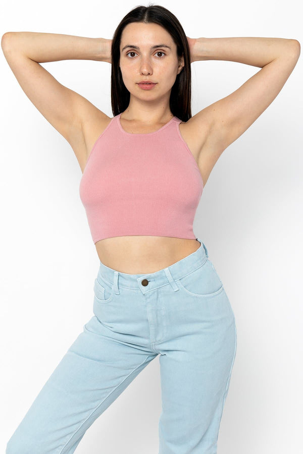 Los Angeles Apparel V Strap Knit Top