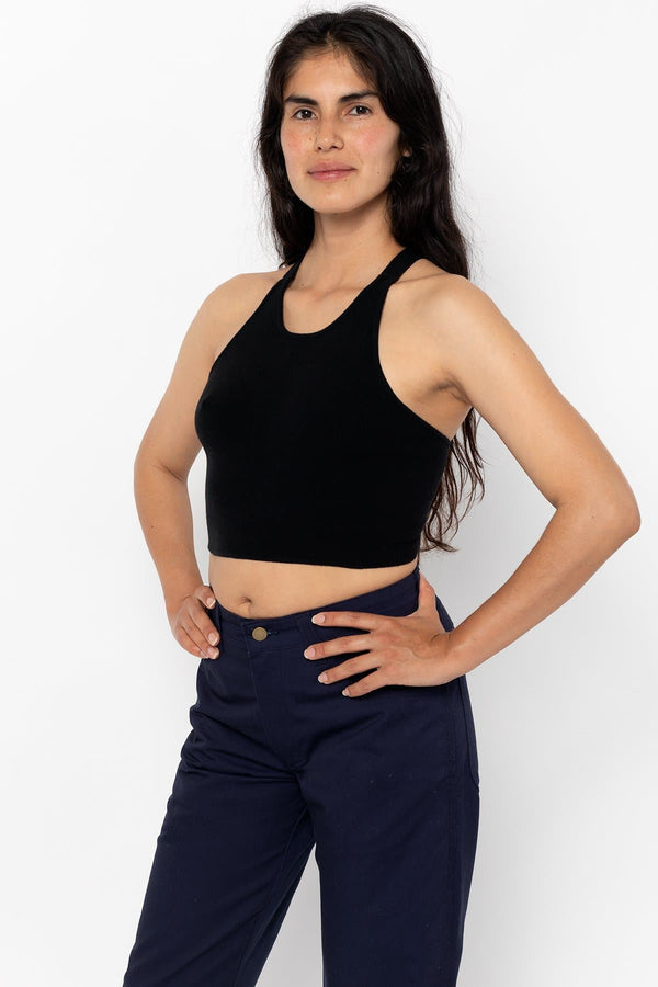 los angeles apparel V Strap Knit Top