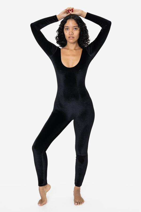 los angeles apparel Velvet Long Sleeve Unitard
