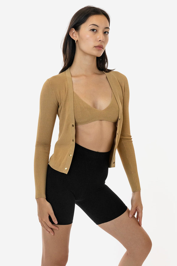 Los Angeles Apparel Viscose Nylon V-Neck Cardigan