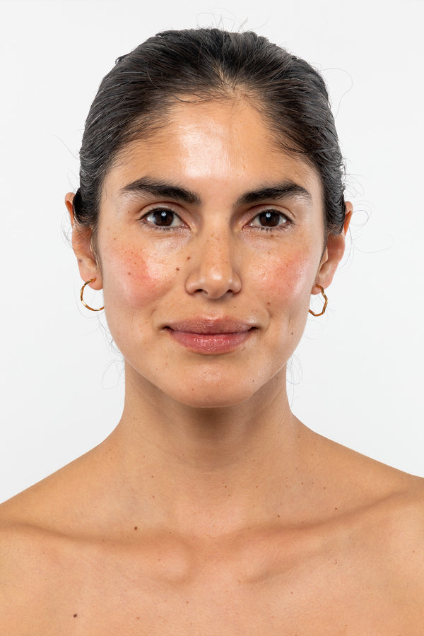 Los Angeles Apparel Wavy Enameled Hoop Earrings