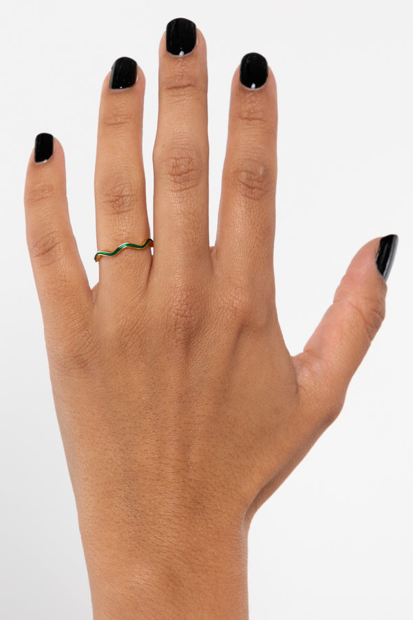 Los Angeles Apparel Wavy Enameled Stacking Ring
