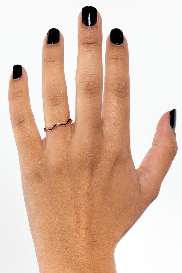 los angeles apparel Wavy Enameled Stacking Ring