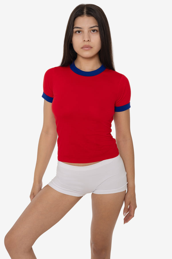los angeles apparel Women's Poly Cotton Ringer Tee