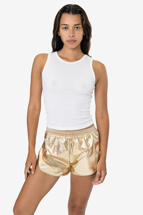 Los Angeles Apparel Metallic Nylon Foil Women's Running Shorts