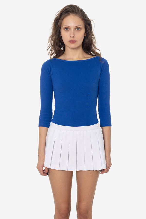 Los Angeles Apparel Micro Mini Box Pleat Wrap Skirt