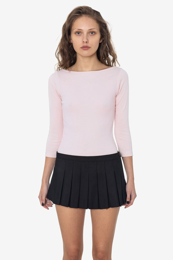 los angeles apparel Micro Mini Box Pleat Wrap Skirt