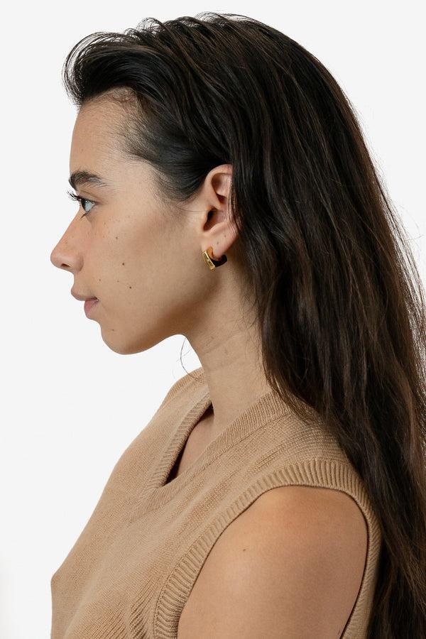 Los Angeles Apparel Minimalist Square Hoop Earrings