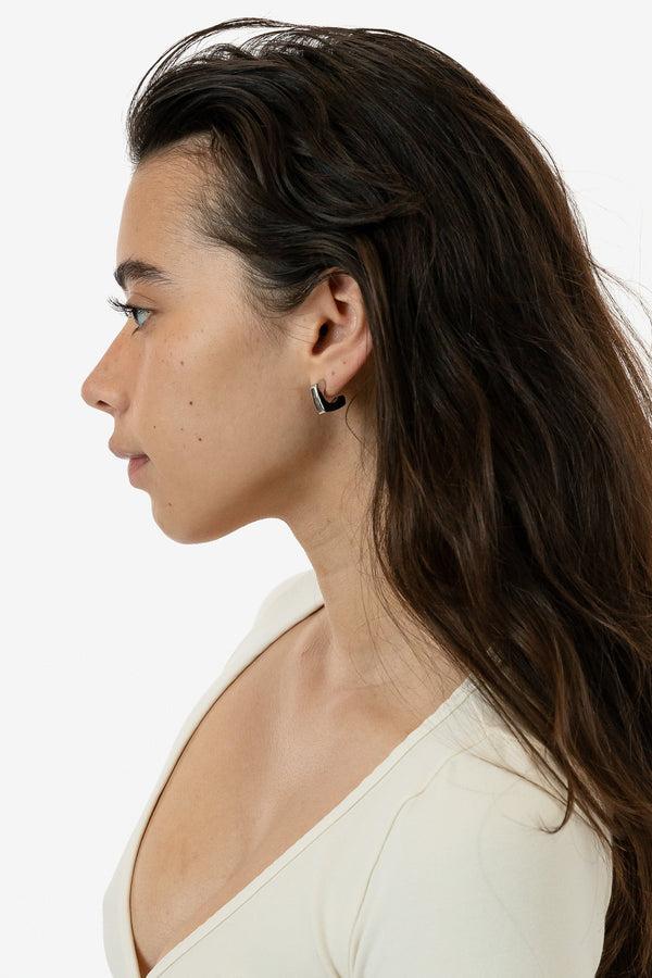 Los Angeles Apparel Minimalist Square Hoop Earrings