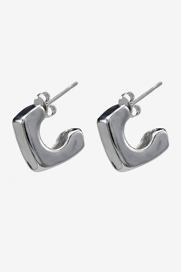 Los Angeles Apparel Minimalist Square Hoop Earrings