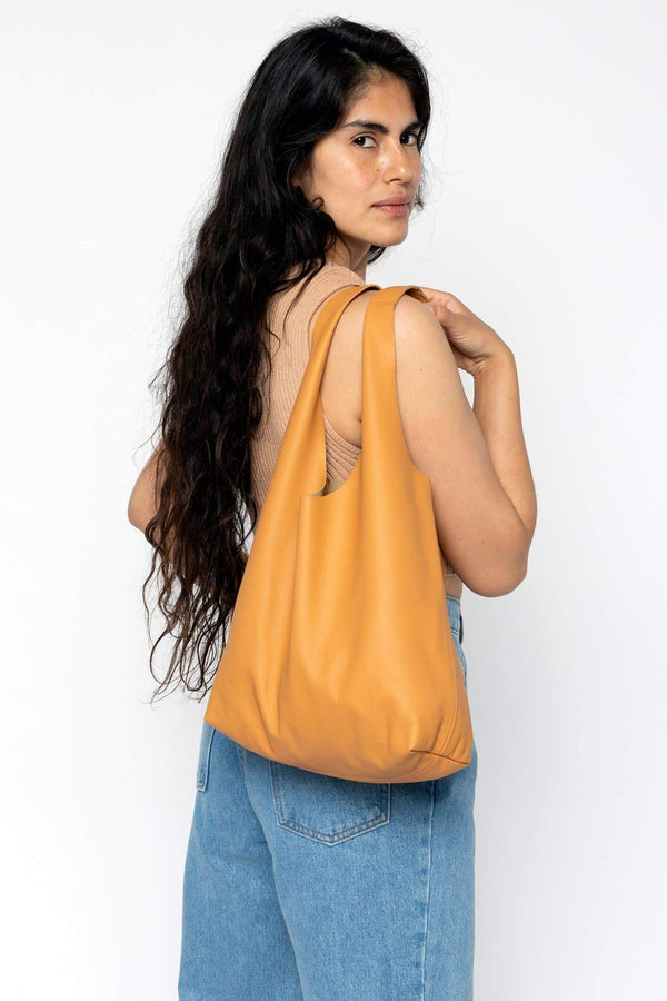 Los Angeles Apparel Monochromatic Leather Shopping Bag