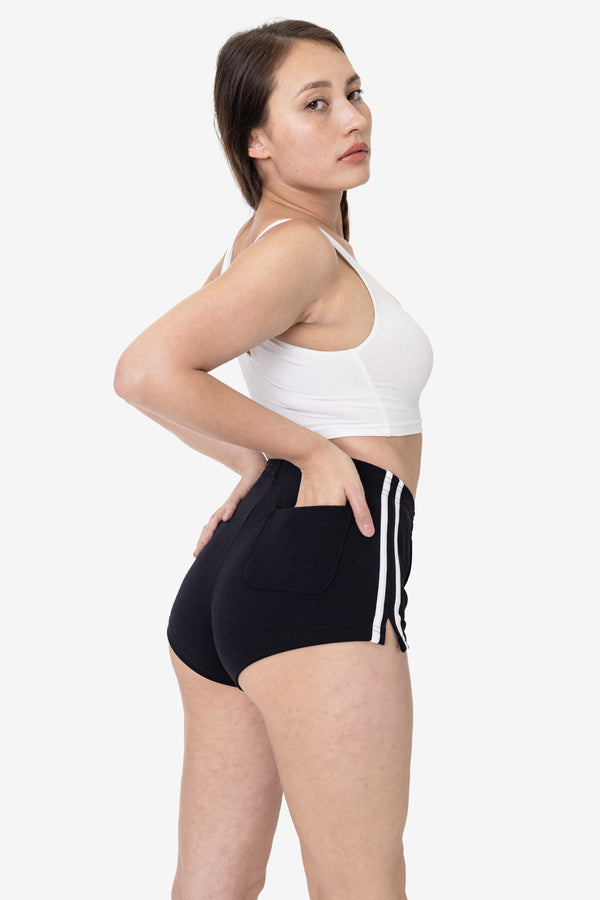 Los Angeles Apparel Nylon Interlock Cheer Stripe Shorts