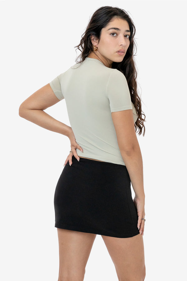 Los Angeles Apparel Nylon Short Sleeve Crewneck Fitted Tee