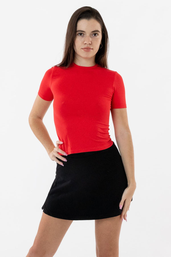 Los Angeles Apparel Nylon Short Sleeve Crewneck Fitted Tee