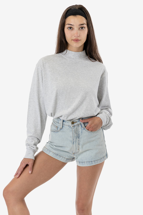 Los Angeles Apparel Oversized Long Sleeve High Mockneck T-Shirt