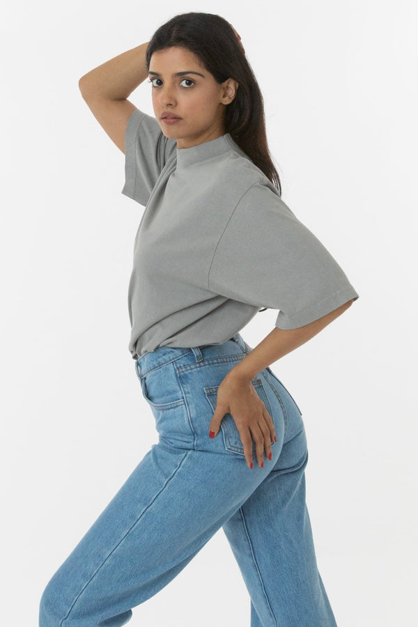 Los Angeles Apparel Oversized Short Sleeve High Mockneck T-shirt