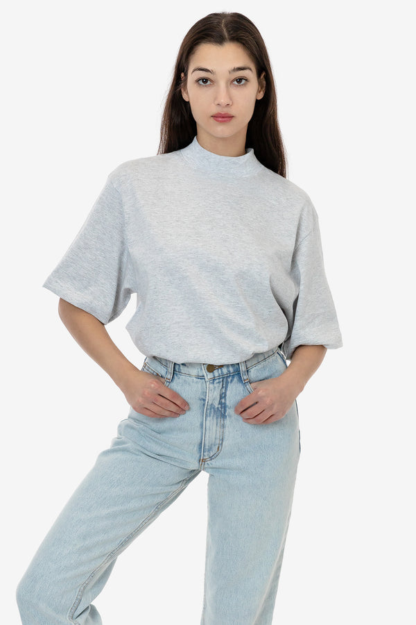 Los Angeles Apparel Oversized Short Sleeve High Mockneck T-shirt