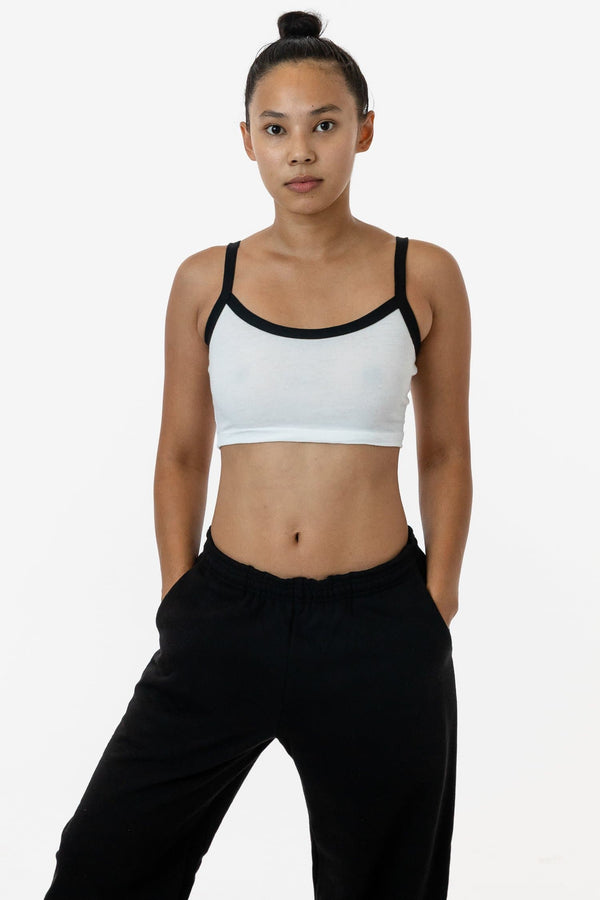 Los Angeles Apparel Poly Cotton Cropped Spaghetti Tank Top