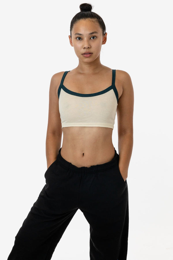 Los Angeles Apparel Poly Cotton Cropped Spaghetti Tank Top