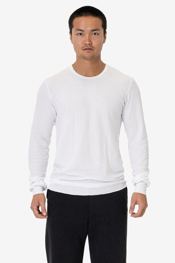 Los Angeles Apparel Poly-Cotton Thermal Long Sleeve Crewneck