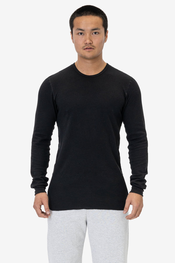 los angeles apparel Poly-Cotton Thermal Long Sleeve Crewneck