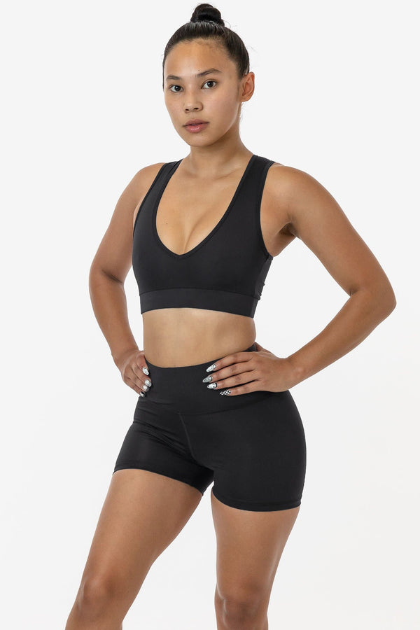 los angeles apparel Poly Interlock V-Neck Sport Top