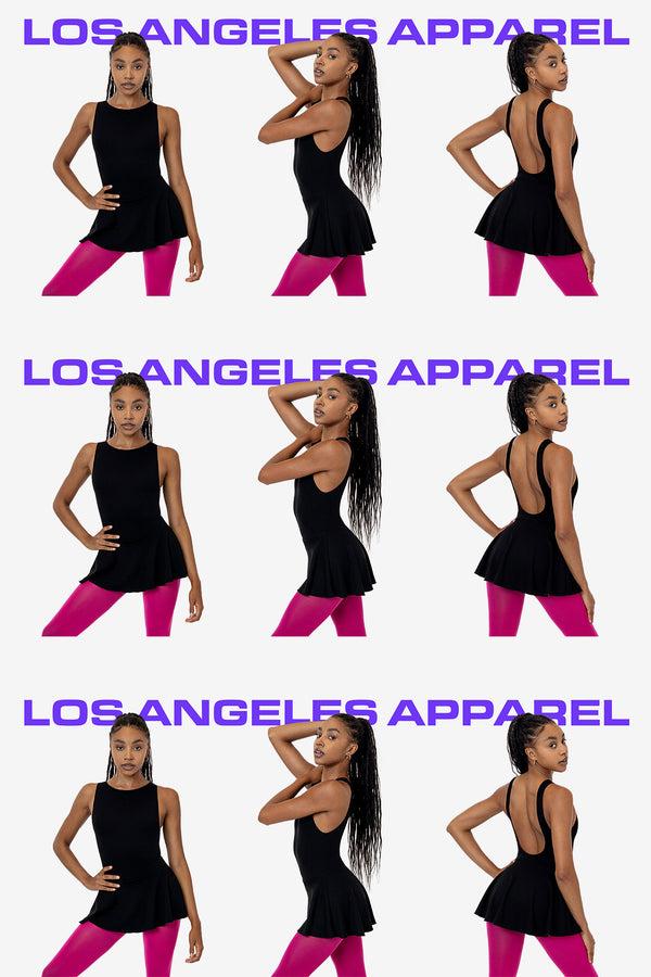 Los Angeles Apparel Ponte Boatneck Ballerina Skirted Leotard