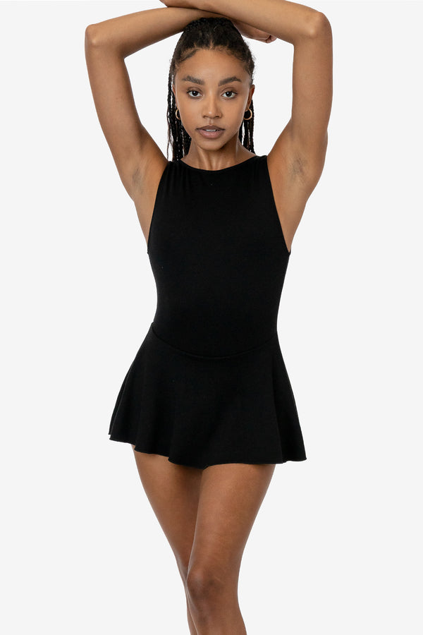 Los Angeles Apparel Ponte Boatneck Ballerina Skirted Leotard
