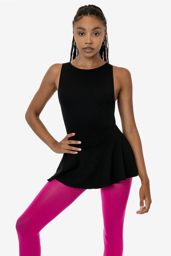 los angeles apparel Ponte Boatneck Ballerina Skirted Leotard