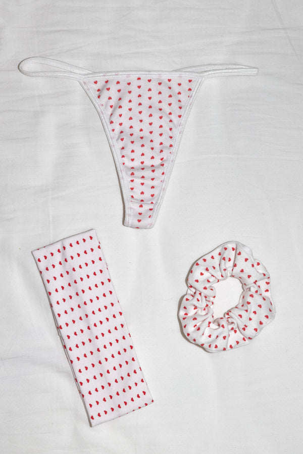los angeles apparel Printed Baby Rib Thong/Scrunchie/Headband Gift Set