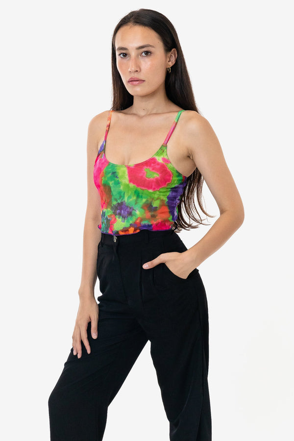 Los Angeles Apparel Printed Micro Mesh Spaghetti Tank