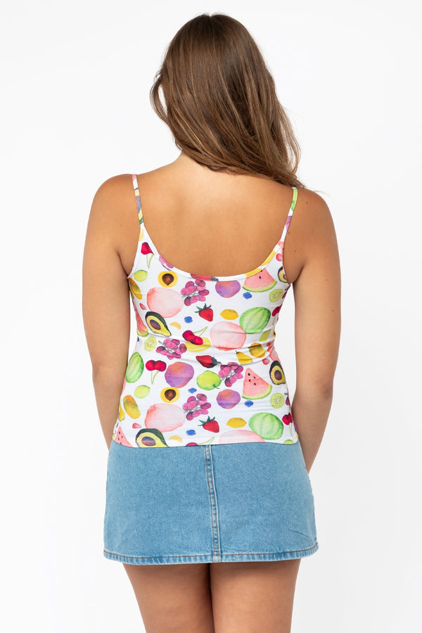 Los Angeles Apparel Printed Poly Spandex Tear Drop Tank Top