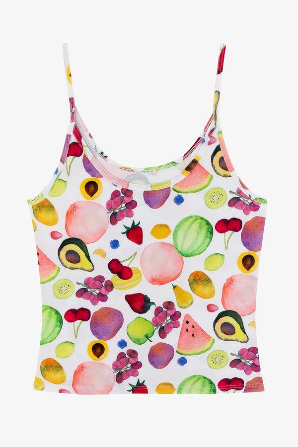 Los Angeles Apparel Printed Poly Spandex Tear Drop Tank Top