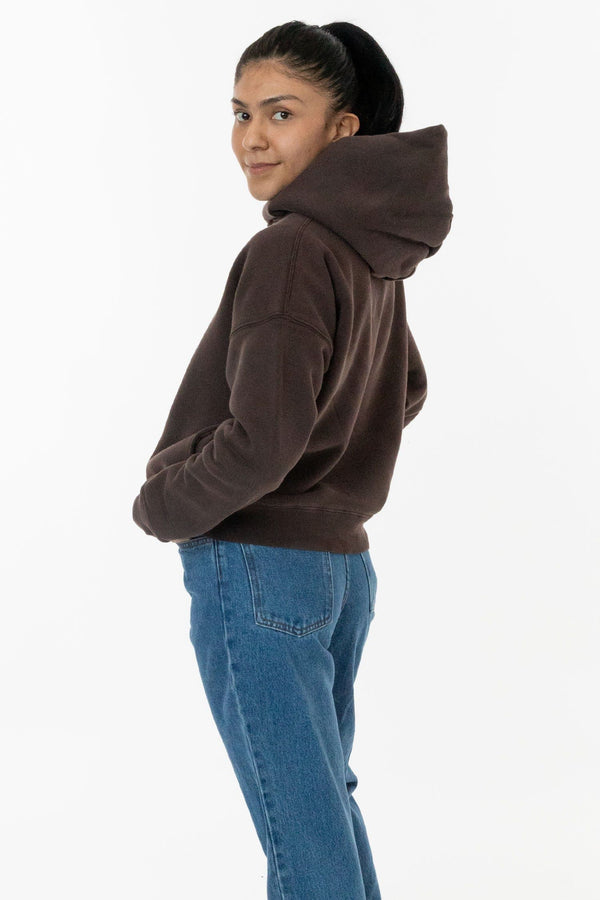 Los Angeles Apparel Puffy Heavyweight Fleece Cropped Hoodie