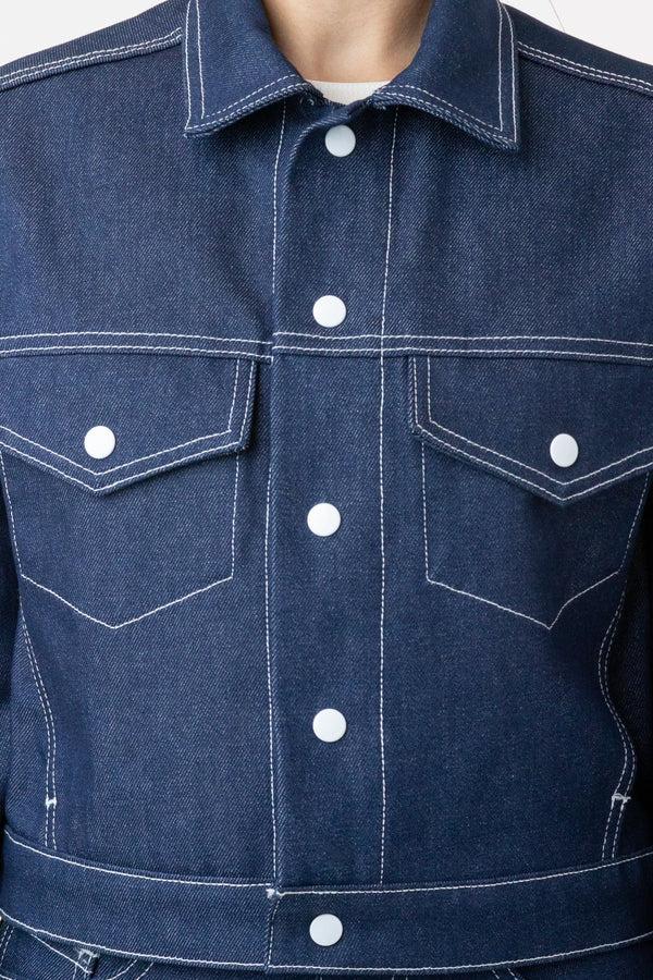 Los Angeles Apparel Raw Indigo Cropped Denim Jacket