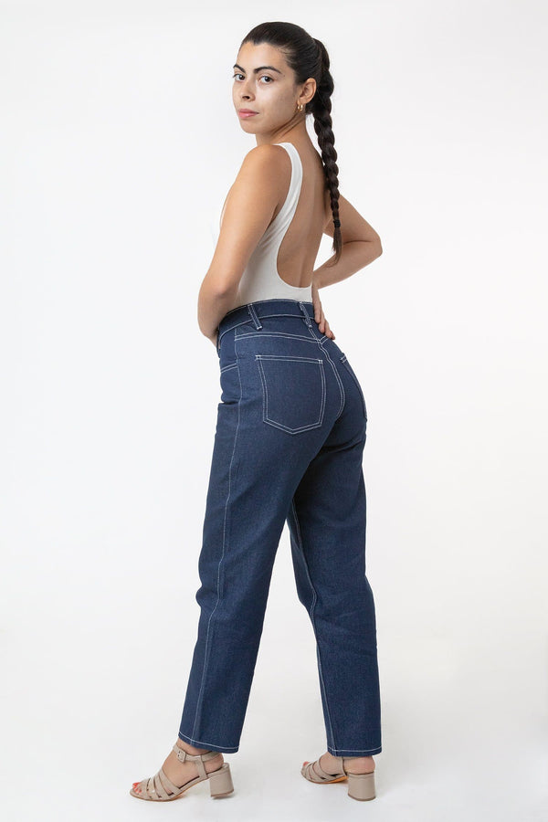 los angeles apparel Raw Indigo Women's Relaxed Fit Jeans
