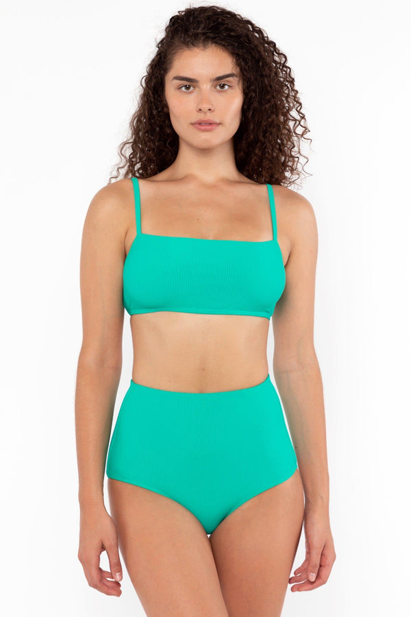 Los Angeles Apparel Ribbed High Waist Bikini Bottom