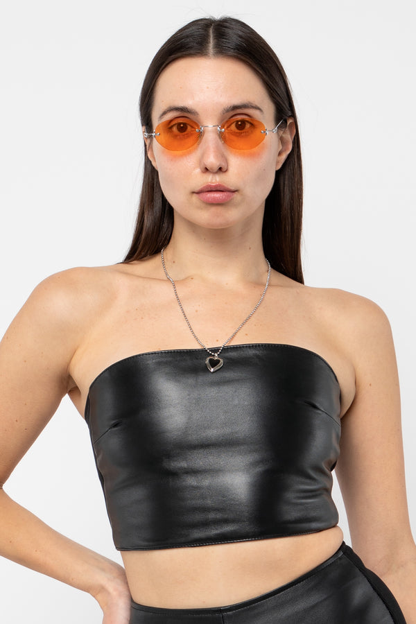 Los Angeles Apparel Rimless Metal Frame Oval Sunglasses
