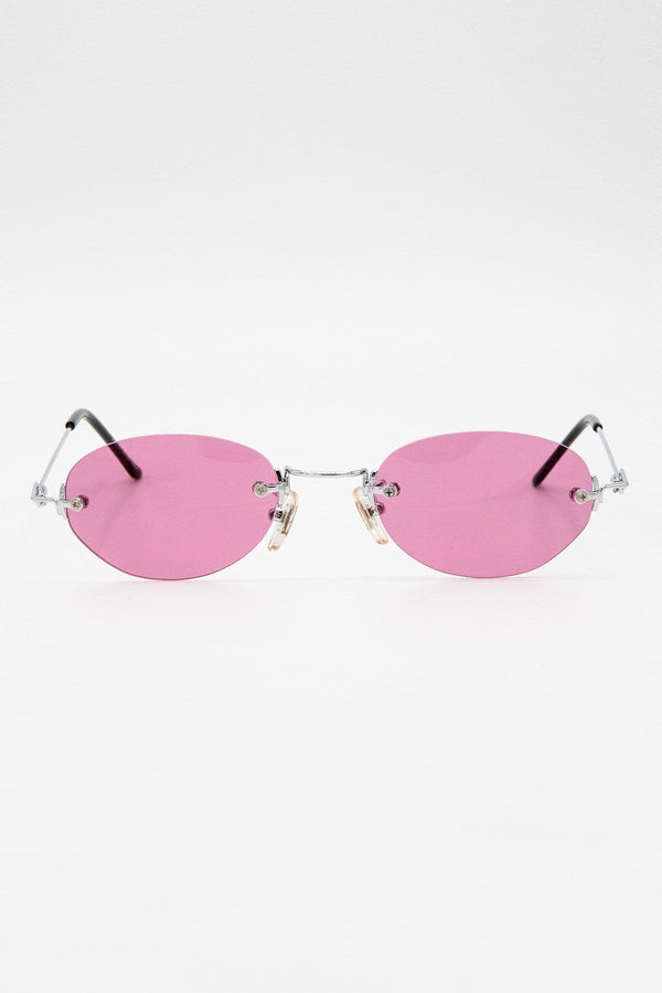 Los Angeles Apparel Rimless Metal Frame Oval Sunglasses